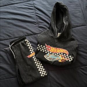 Hot Wheels Black Hoodie and Joggers Set